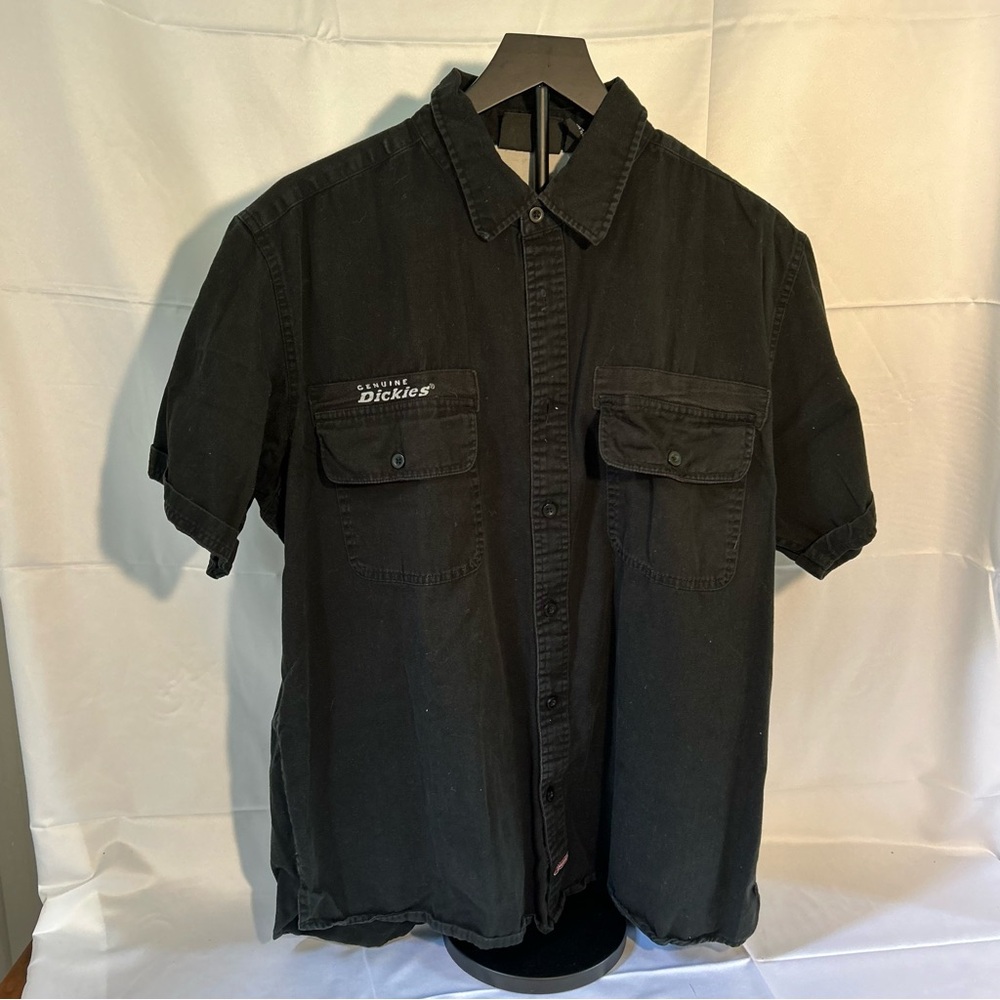 Dickies Men's Black Mechanic Style Button Down Shirt 2XL
